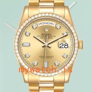 Rolex Day-Date m128348rbr-0008 36mm Mens Automatic Diamond Bezel: Genuine vs. Replica