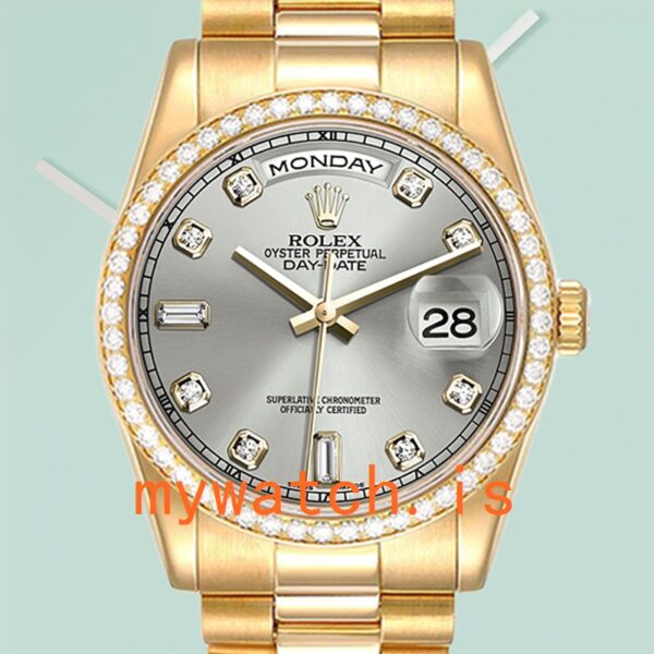 Rolex Day-Date 36mm Mens m118348-0077 Automatic Grey Dial: Genuine vs. Replica